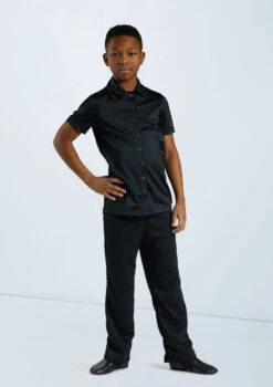 Weissman Boys Collared Shirt -Dance costume 12501 black 11456 black 4291 63618.1698814664