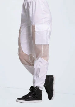Weissman Sheer Inset Cargo Pants -Dance costume 14327 white 3325 93147.1698816786