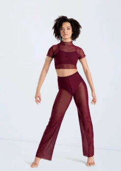 Weissman Cropped Power Mesh Tee 6 Weissman Cropped Power Mesh Tee -Dance costume 14428 blackcherry 14430 blackcherry 924 28781.1678889503