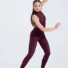 Weissman Mock Neck Sleeveless Unitard -Dance costume 14497 raisin 0197 46627.1678889720