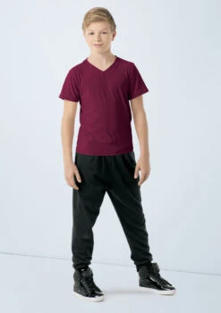 Weissman Boys V-Neck Shirt -Dance costume 6620 blackcherry 3767 T 38384.1698840247