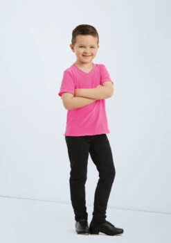 Weissman Boys V-Neck Shirt -Dance costume 6620 magicpink 11456 black 014 23420.1678890308