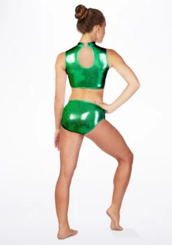 Alegra Girls Metallic Maris Dance Crop Top -Dance costume ADALIE MAIN MGR 36618.1688166931