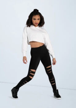 Weissman Long Sleeve Cropped Hoodie -Dance costume AH10417 white MT10411 black 2689 10406.1678890513