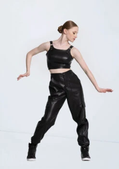 Weissman Faux Leather Jogger Pants -Dance costume AH12555 black 8838 28004.1678890648