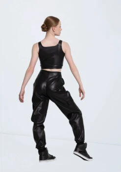 Weissman Faux Leather Jogger Pants -Dance costume AH12555 black 8854 13303.1678890648