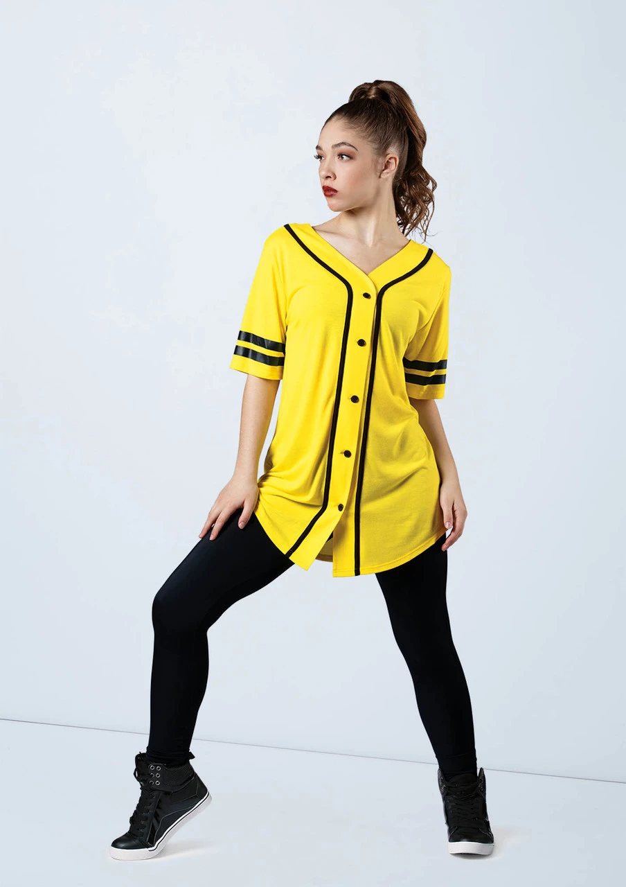 Weissman Oversized Baseball Jersey Weissman Oversized Baseball Jersey -Dance costume AH9224 canary MT6789 black 757 19389.1678890723