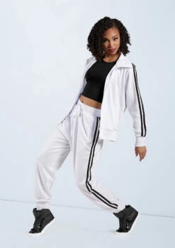 Weissman Stripe Sleeve Track Jacket 6 Weissman Stripe Sleeve Track Jacket -Dance costume AH9280 white AH9281 white 2699 54449.1678890723