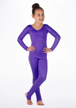 Alegra Girls Shiny Blaine Catsuit -Dance costume ALC5290 MAIN PUR 39752.1675211025