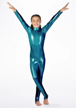 Alegra Girls Metallic Aspen Catsuit -Dance costume ALC5292 MAIN2 MMR 26587.1688080774