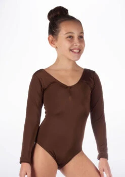 Alegra Girls Shiny Josie Leotard -Dance costume ALL5201 MAIN BRN 88600.1678873751