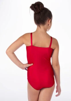 Alegra Girls Shiny Cleo Leotard -Dance costume ALL5206 BACKM RED 12318.1678873838