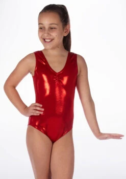 Alegra Girls Metallic Senna Leotard -Dance costume ALL5214 MAIN RED 99478.1678873778