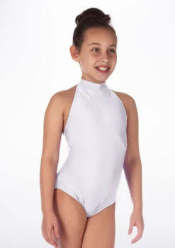 Alegra Girls Shiny Nola Leotard -Dance costume ALL5217 MAIN WHT 79767.1678874243