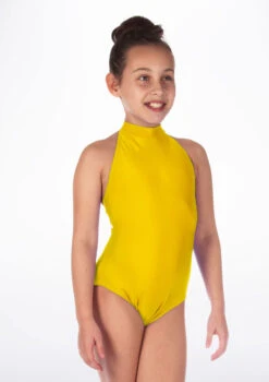 Alegra Girls Shiny Nola Leotard -Dance costume ALL5217 MAIN YEL 28623.1678874243