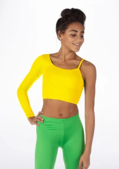Alegra Shiny Echo Dance Top -Dance costume ALS0252 MAIN YEL 06970.1678877653