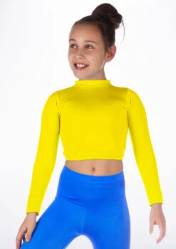 Alegra Girls Shiny Raya Dance Top -Dance costume ALS5267 MAIN YEL 03883.1678878576