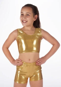 Alegra Girls Metallic Betty Dance Crop Top