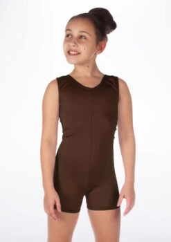 Alegra Girls Shiny Hotpant Unitard -Dance costume ALU5235 MAIN BRN 23208.1678879783