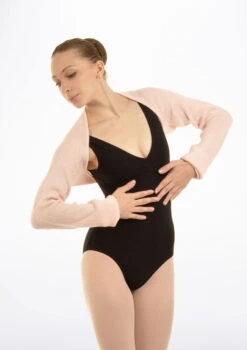 Bloch Lydia Knit Shoulder Shrug -Dance costume BLZ0979 MAIN PNK 96262.1678881336