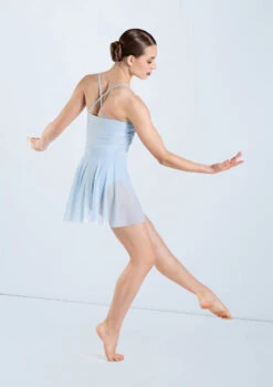 Weissman Shirred Power Mesh Dress -Dance costume D13010 powderblue 144 16728.1678890883