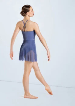 Weissman Shirred Power Mesh Dress -Dance costume D13010 slateblue 208 81240.1678890882