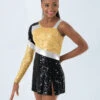 Weissman Colorblock Sequin Dress -Dance costume D9691 gold black 1269 27643.1678890973