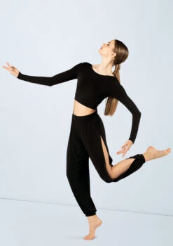 Weissman Spliced Jogger Pants 3 Weissman Spliced Jogger Pants -Dance costume MJ12211 black MJ12237 black 2675 01008.1678891019