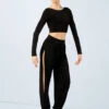 Weissman Knotted Back Crop Top -Dance costume MJ12211 black MJ12237 black 2677 14051.1678891014