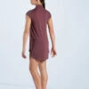 Weissman Mock Neck Tee Dress 1 Weissman Mock Neck Tee Dress -Dance costume MJ12796 rosewood 774 99438.1678891073