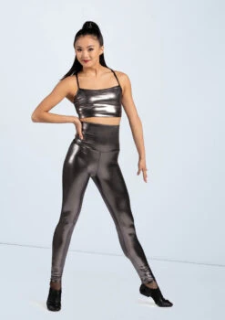 Weissman High Waist Metallic Leggings -Dance costume ML2962 gunmetal ML9062 gunmetal 9560 53521.1698840495