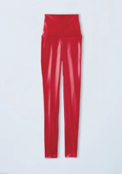 Weissman High Waist Metallic Leggings -Dance costume ML9062 red OffFigure 0998 20931.1678891101