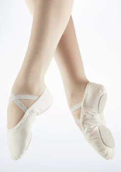 Move Dance Split Sole Canvas Ballet Shoe - White -Dance costume MOB0004 FEETTMAIN WHT T 63322.1695432126