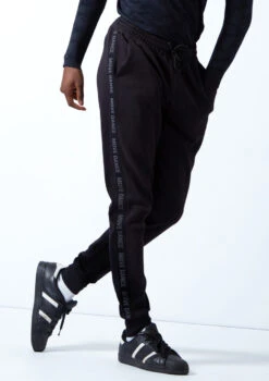 Move Dance Men's Urban Dance Joggers -Dance costume MOP0626 BLK FRONT 1T 39013.1696980718