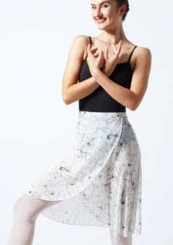 Move Dance Floral Long Wrap Dance Skirt - Ivory -Dance costume MOR0407 CRM FRONT 1T 06607.1689636867