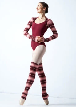 Move Dance Orchid Striped Knit Dance Shrug -Dance costume MOZ07074 STRIPE FRONT 1 55605.1678885096