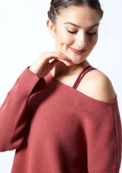 Move Dance Charm Ribbed Knit Cropped Dance Jumper -Dance costume MOZ0709 RASP CLOSE UP FRONT 1 29913.1678885104