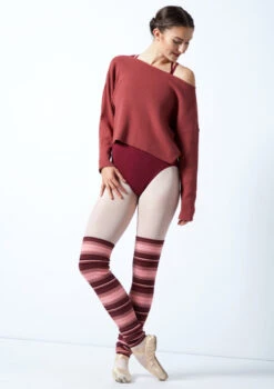 Move Dance Charm Ribbed Knit Cropped Dance Jumper -Dance costume MOZ0709 RASP FRONT 1 83854.1678885104