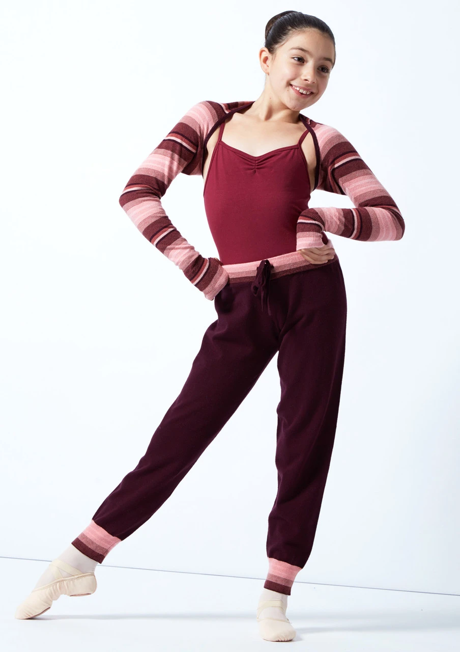 Move Dance Teen Sweet Striped Knit Dance Shrug Move Dance Teen Sweet Striped Knit Dance Shrug -Dance costume MOZ5707 STRIPE FRONT 2 37179.1678885153