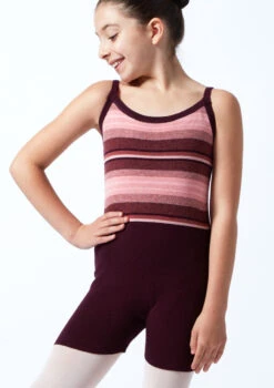 Move Dance Teen Mimi Striped Knit Dance Warm Up Suit -Dance costume MOZ5712 DKPUR FRONT 1T 18863.1696981489