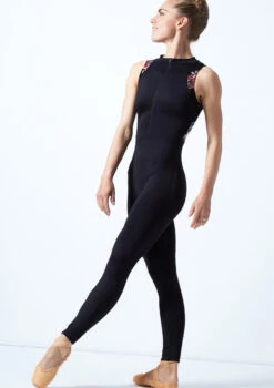 Move Dance Jupiter Floral Sleeveless Catsuit -Dance costume MO C0631 BLK FRONT 1T 19623.1691019233