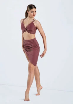 Weissman Twist Front Bra Top -Dance costume MT10948 rosewood S10489 6377 41719.1698840495