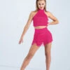 Weissman Fringe Mock Neck Crop Top 2 Weissman Fringe Mock Neck Crop Top -Dance costume MT9321 MT12611 lipstick 0079 47616.1678891264