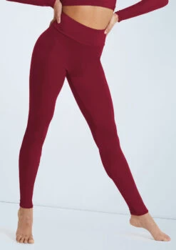 Weissman Lustre High-Waist Leggings -Dance costume SH11069 blackcherry 122318 40907.1678891500