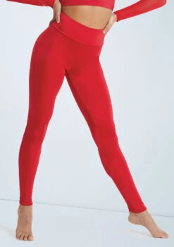 Weissman Lustre High-Waist Leggings -Dance costume SH11069 red 122148 22388.1678891500