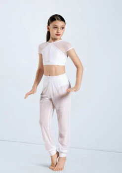 Weissman Mesh Jogger Pants 5 Weissman Mesh Jogger Pants -Dance costume SM11625 white 035 25399.1678891650
