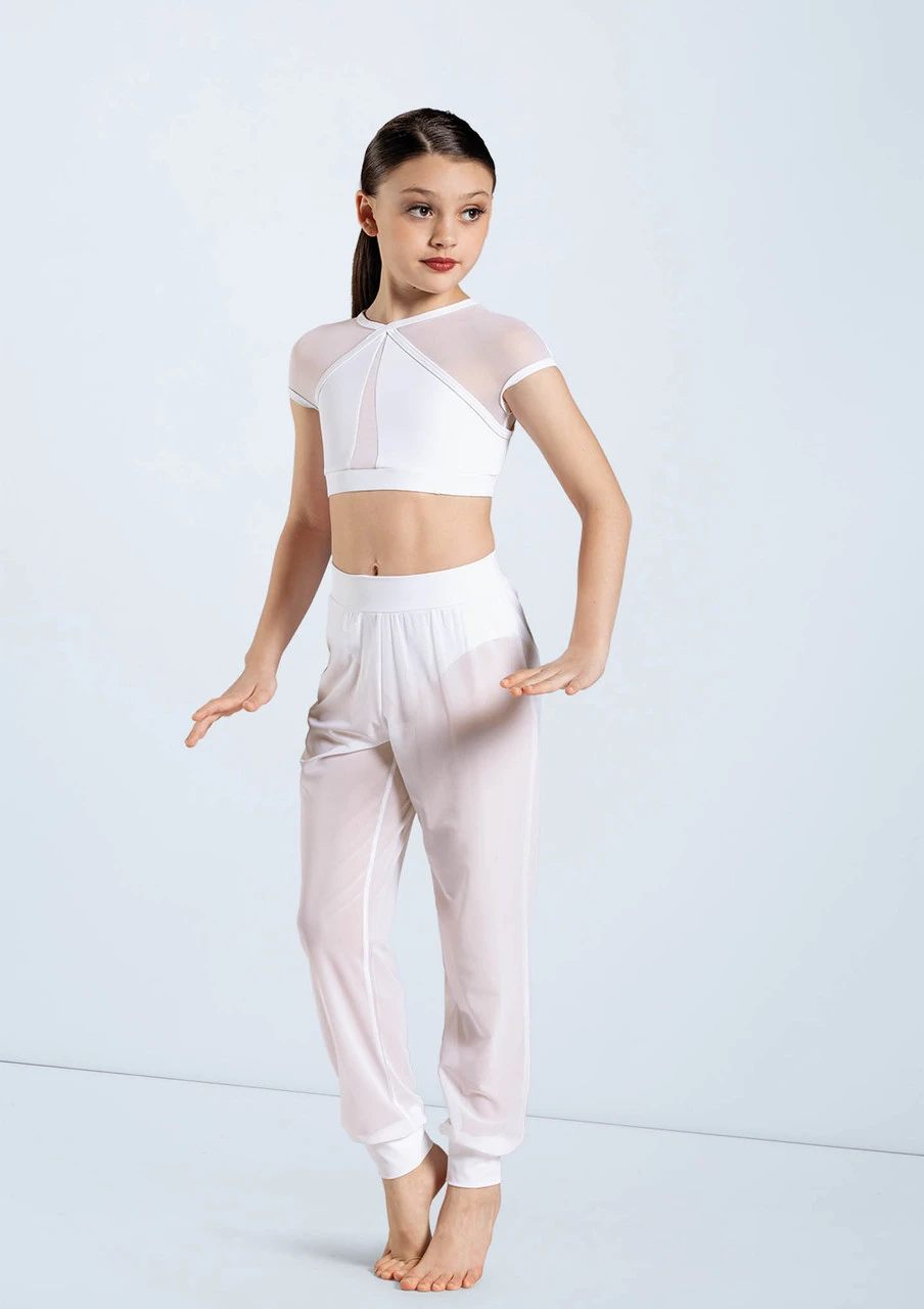 Weissman Mesh Jogger Pants Weissman Mesh Jogger Pants -Dance costume SM11625 white 035 25399.1678891650