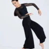 Weissman Wide Leg Matte Jersey Pants -Dance costume SM13070 black MJ12612 black 747 39895.1678891065