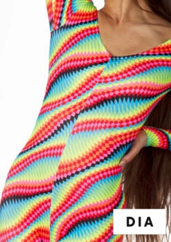 Alegra Girls Patterned Blaine Catsuit -Dance costume al c5290 p alegra girls patterned blaine catsuit colour swatch no6 29130.1678871783