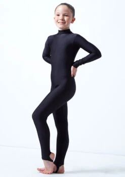 Alegra Girls Shiny Aspen Catsuit -Dance costume al c5292 alegra girls shiny aspen catsuit black front 36040.1678871871